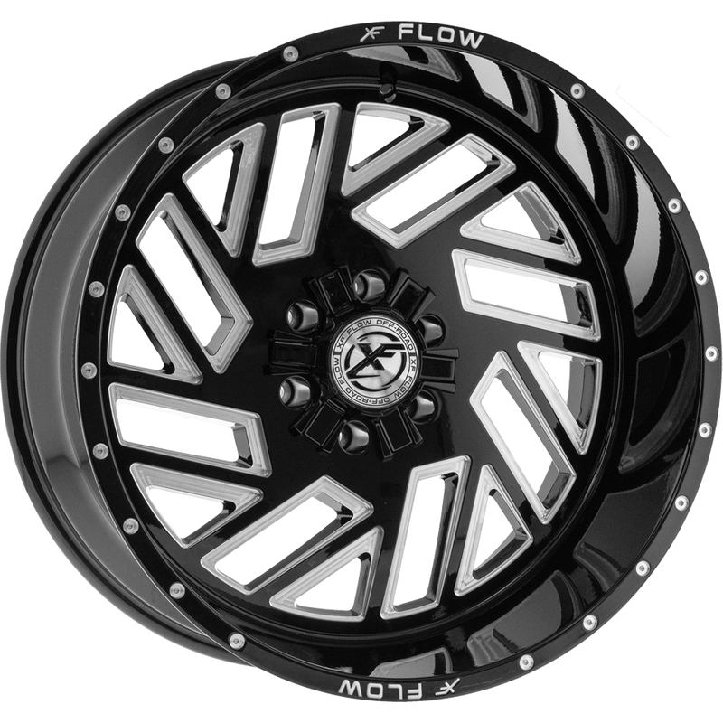 XF Off-Road XFX-304 Gloss Black Milled Wheels - 22x12 - 5x139.7 — Wheels & Rims