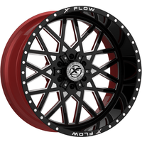 Roues XF Off-Road XFX-307 Noir Brillant Rouge Milled 24x14 5x127 — Roues et jantes