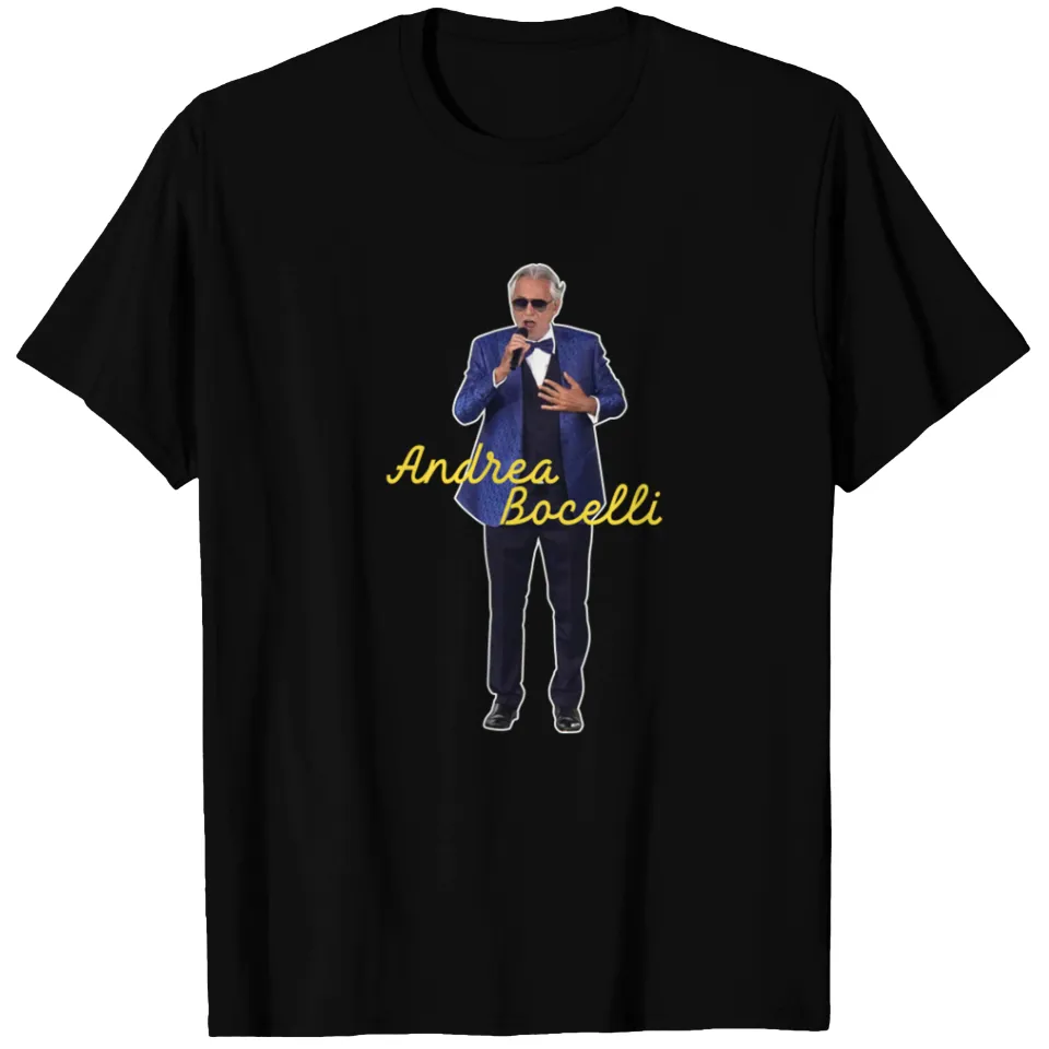 T-shirt de Pâques Andrea Bocelli Singing 2 pour hommes - Noir