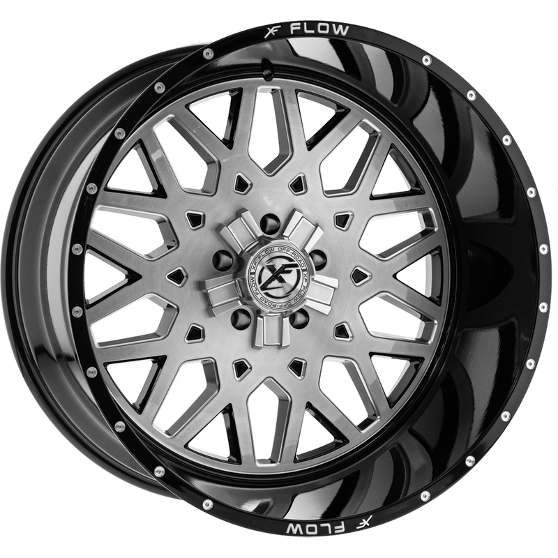 XF Off-Road XFX-307 Brushed Milled Wheel with Black Lip - 26x12 — Wheels & Rims