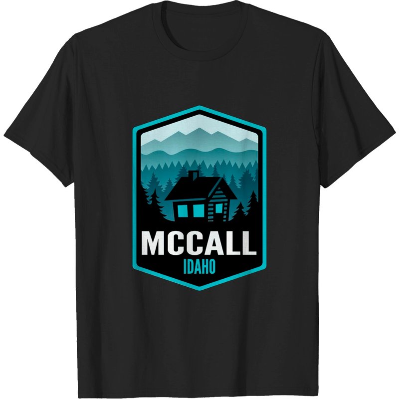 T-shirt pour hommes McCall Idaho Mountain Town Cabin — T-shirts pour hommes
