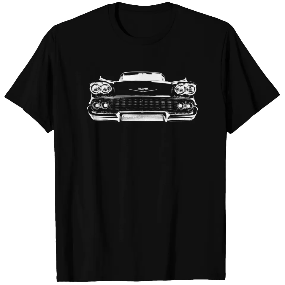 1958 Bel Air White - Men's Heavyweight T-Shirt — Mens T Shirts
