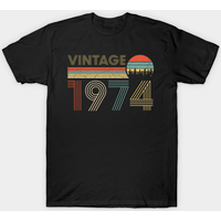 T-shirt Vintage 1974 pour hommes en noir — T-shirts pour hommes