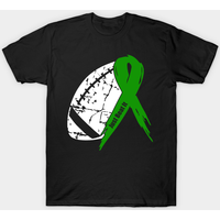 Traumatic Brain Injury Awareness Football Ribbon T-Shirt for Men