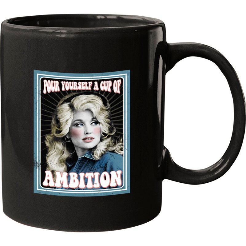 Mug Vintage Art Fan de Dolly Parton - Versez-vous une Tasse d'Ambition — Tasses et gobelets