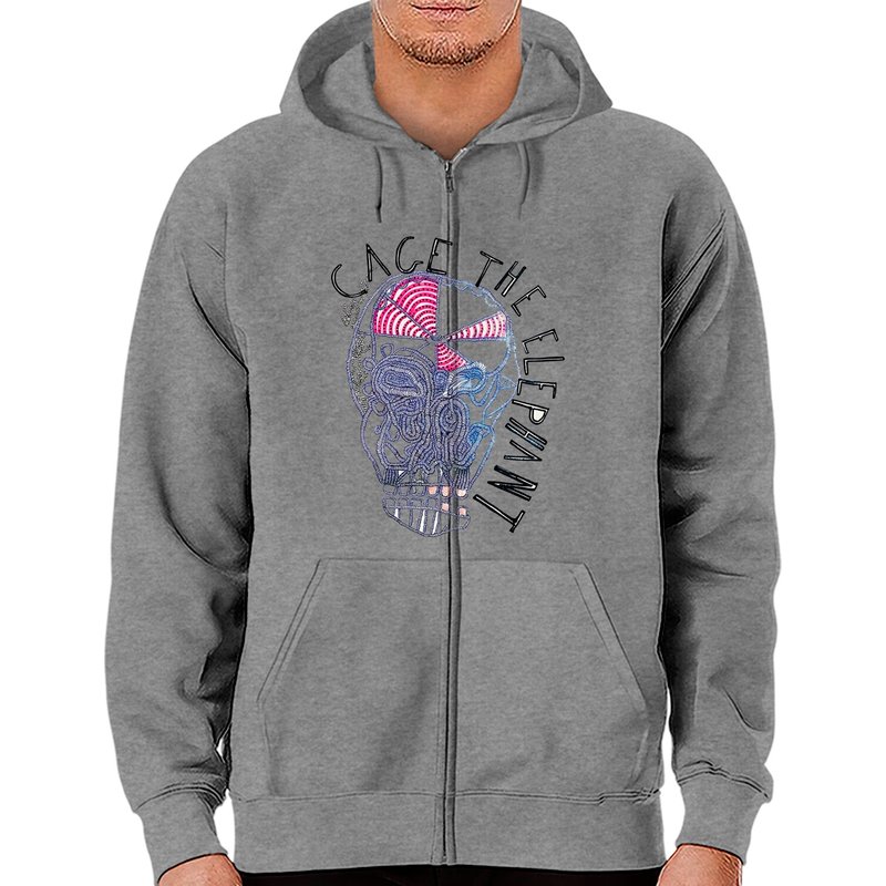 Cagoule zippée classique Cage The Elephant pour unisexe — Sweats à capuche pour hommes