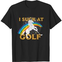 T-shirt I Suck At Golf Licorne Arc-en-Ciel Punition