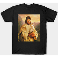 T-shirt pour hommes Cat And Jesus - Noir