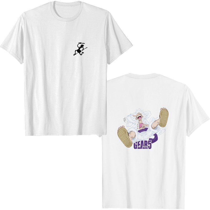 T-shirt Monkey D. Luffy Gear 5 Imprimé au Dos pour Hommes