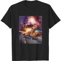 T-shirt pour hommes avec lézard barbu sur skateboard — T-shirts pour hommes