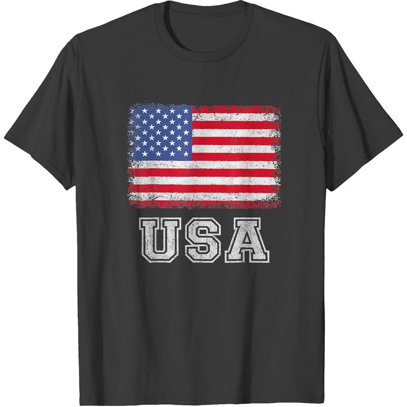 T-shirt Patriote Américain avec Drapeau des États-Unis pour Hommes et Femmes