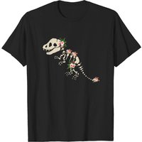 Floral Dinosaur Skeleton T-Shirt for Men — Mens T Shirts