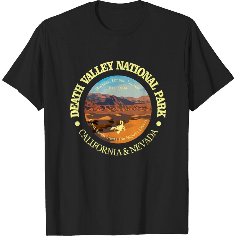 T-shirt pour hommes Death Valley NP (rd) en noir — T-shirts pour hommes