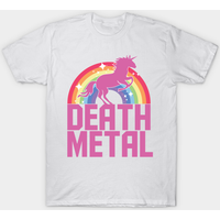 T-shirt pour hommes Death Metal Unicorn rose — T-shirts pour hommes