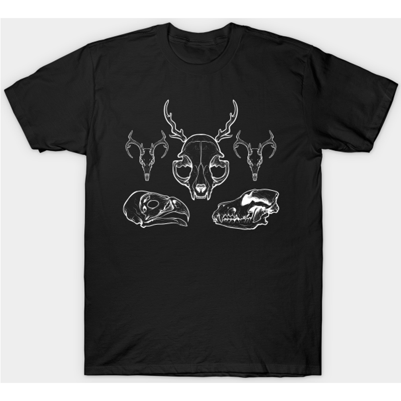 T-shirt pour hommes avec crânes d'animaux gothiques — T-shirts pour hommes