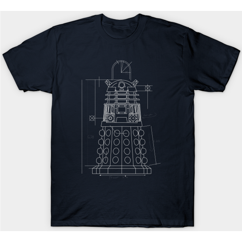 T-shirt pour hommes Doctor Who Dalek Blueprint — T-shirts pour hommes