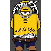 T-shirt pour hommes Minion Thug Life - Design Rap des années 90