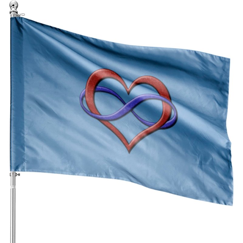 Drapeaux de Maison Cœur Infini Fierté Polyamoureuse — Drapeaux décoratifs