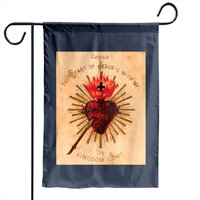 Vintage Sacred Heart of Jesus Garden Flags