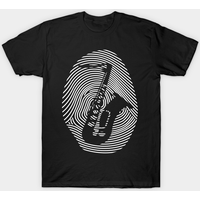 T-shirt pour hommes avec design de saxophone en bleu royal