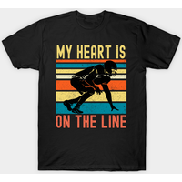 My Heart Is On The Line Football Offense T-Shirt for Men