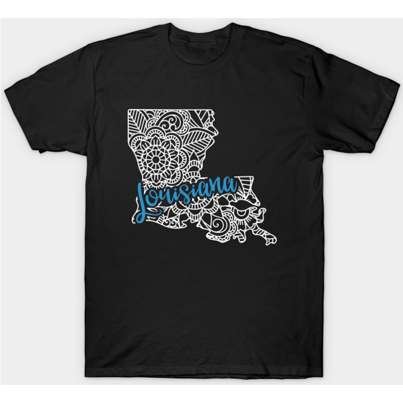 State Of Louisiana Men's T-Shirt in Black — Mens T Shirts
