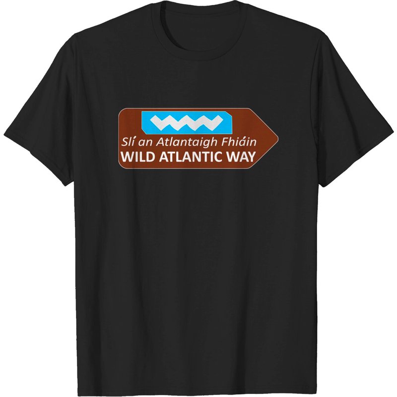 Wild Atlantic Way T-Shirt for Men in Black — Mens T Shirts