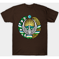 T-shirt pour hommes avec emblème d'Ouzbékistan en bleu royal