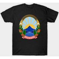 T-shirt pour hommes avec emblème de la Macédoine du Nord en noir