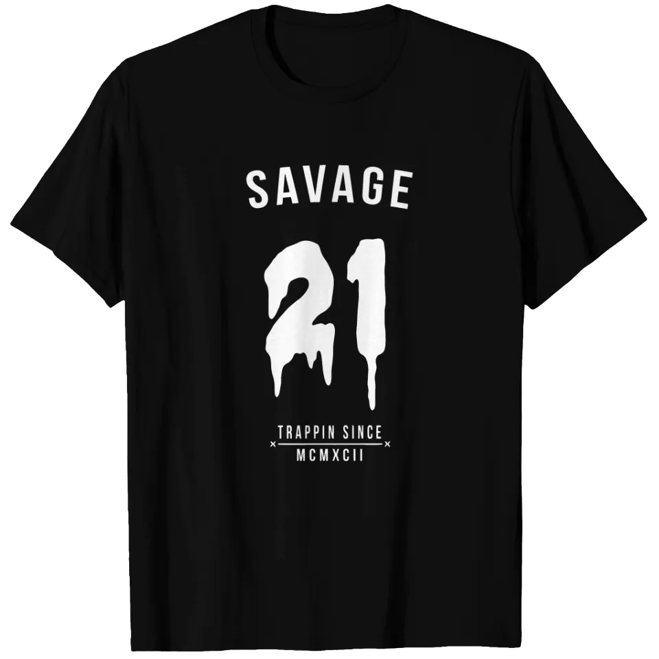 21 Savage Jersey T-Shirt for Men in Black
