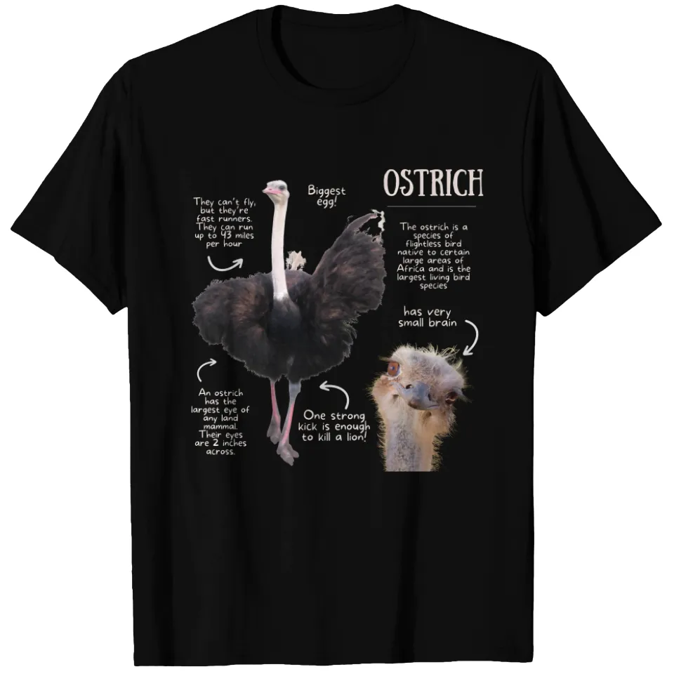 Animal Facts Ostrich Men's T-Shirt — Mens T Shirts