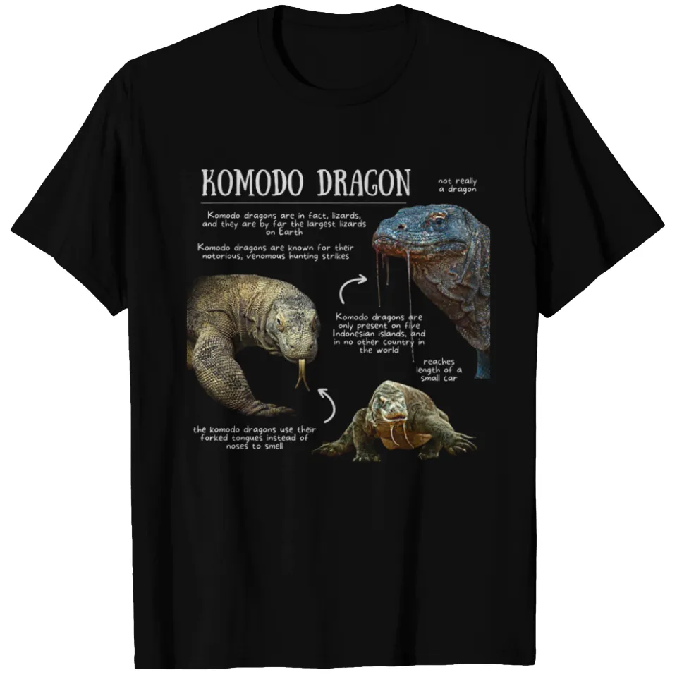 T-shirt pour hommes Animal Facts Komodo Dragon — T-shirts pour hommes