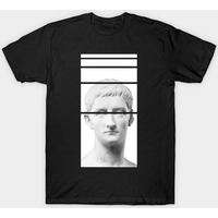 T-shirt Vaporwave avec Buste Grec Esthétique Glitch pour Hommes