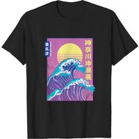 Vaporwave Sun Men's T-Shirt in Black — Mens T Shirts