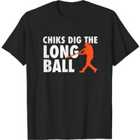 Chicks Dig The Long Ball T-Shirt de Baseball pour Hommes — T-shirts pour hommes