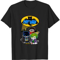 T-shirt Catman Chat pour hommes en noir