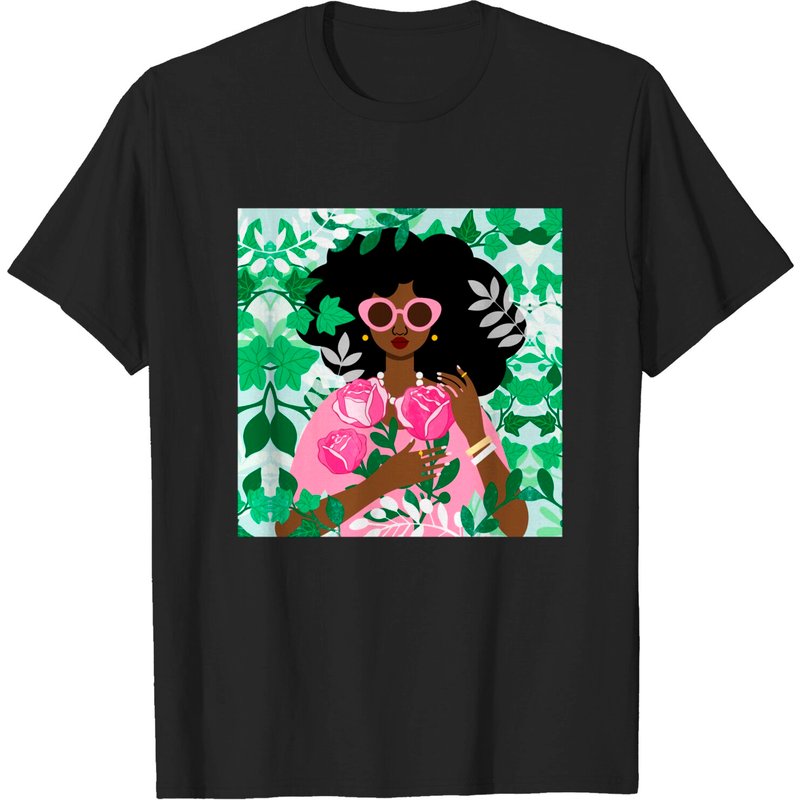 T-shirt pour hommes Roses And Ivy en rose et vert — T-shirts pour hommes
