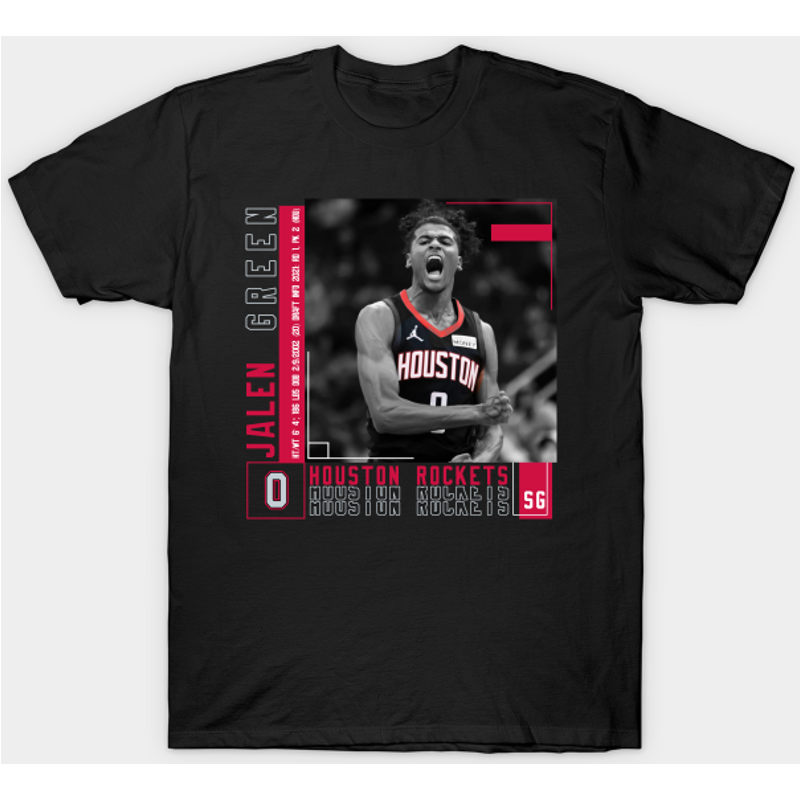 T-shirt pour hommes Jalen Green Basketball Edit Poster Rockets — T-shirts pour hommes
