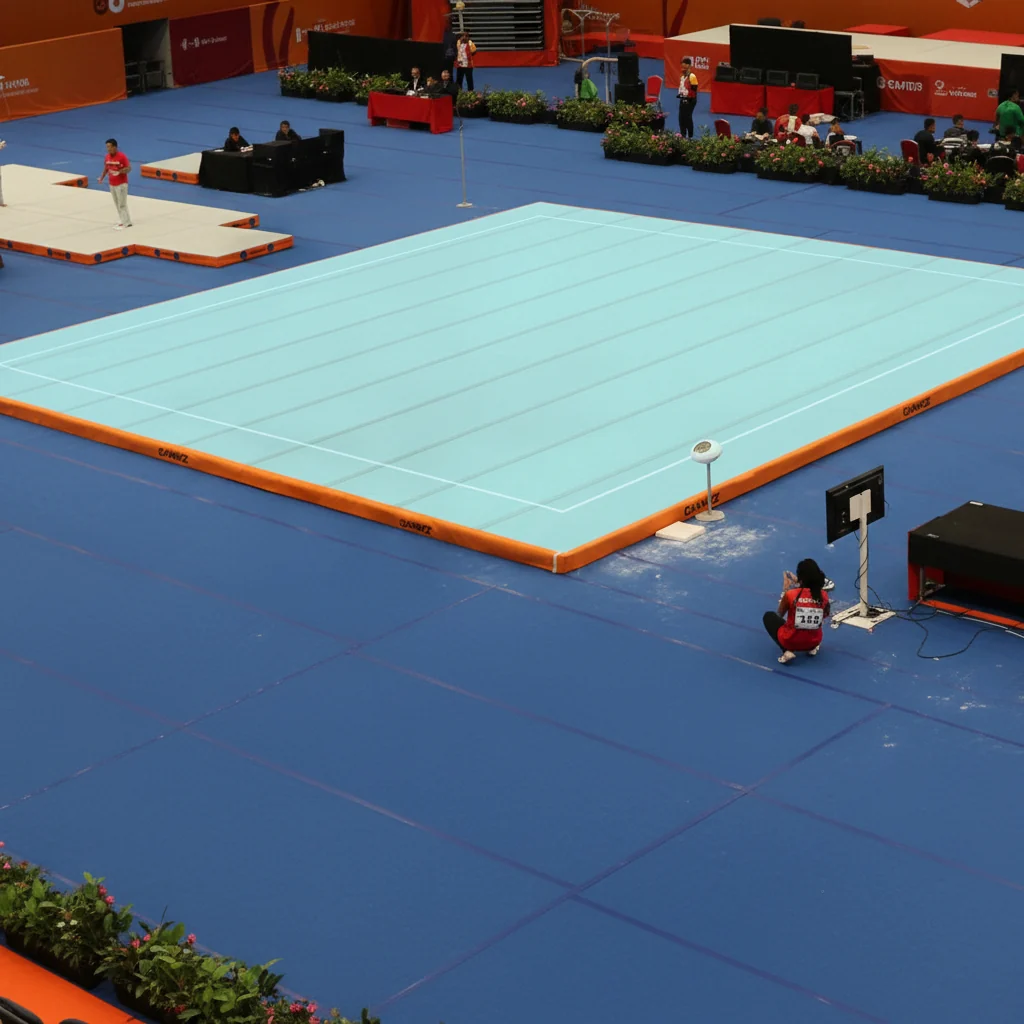 Tapis de sol à ressorts pour gymnastique — Équipement de conditionnement physique