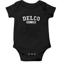Delco Est. 1789 Distressed Baby Onesies