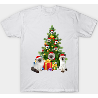T-shirt Arbre de Noël Chat Siamois pour Hommes — T-shirts pour hommes