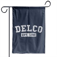Delco Est. 1789 Distressed Garden Flags