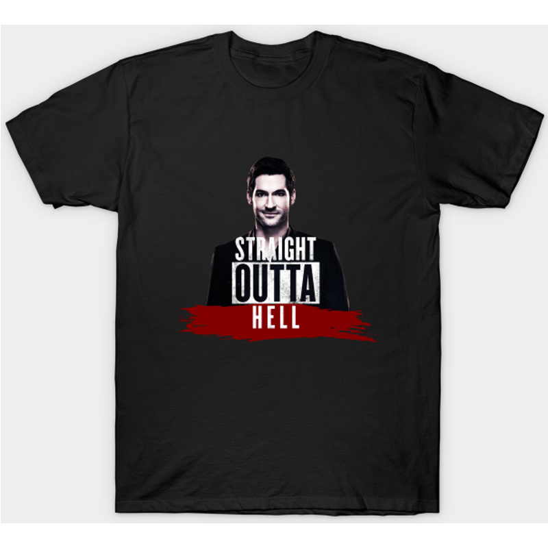 Straight Outta Hell Men's T-Shirt in Royal Blue