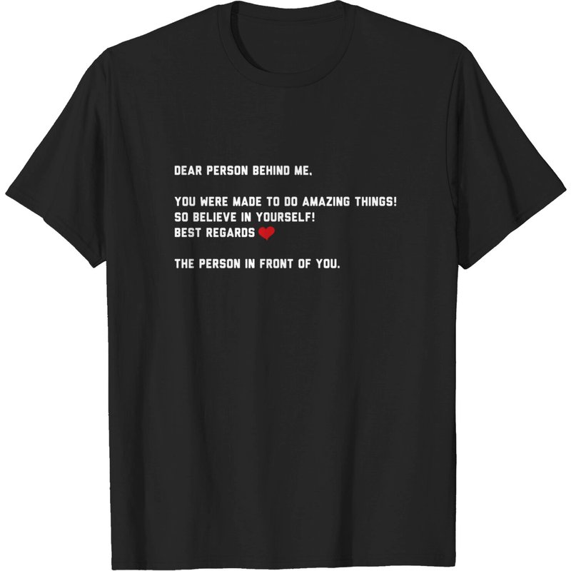 Dear Person Behind Me Men's T-Shirt in Black — Mens T Shirts