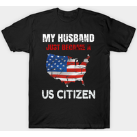 T-shirt Mon Mari Citoyen Américain Carte Drapeau US — T-shirts pour hommes