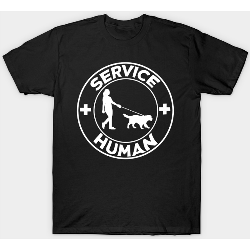 Service Human Dog Men's Black T-Shirt — Mens T Shirts