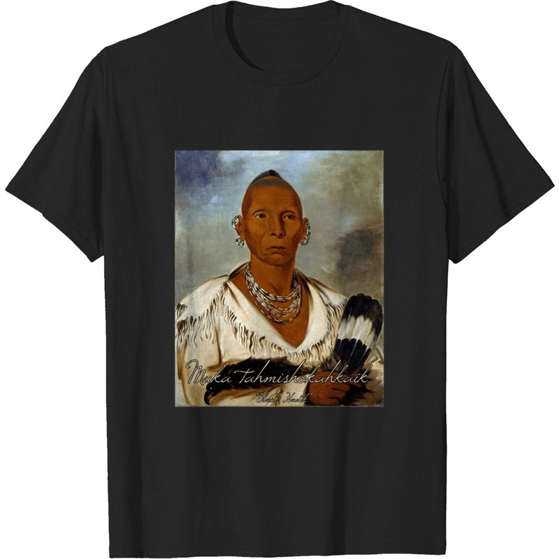 Múkatahmishokáhkaik - T-shirt Amérindien Black Hawk pour hommes — T-shirts pour hommes