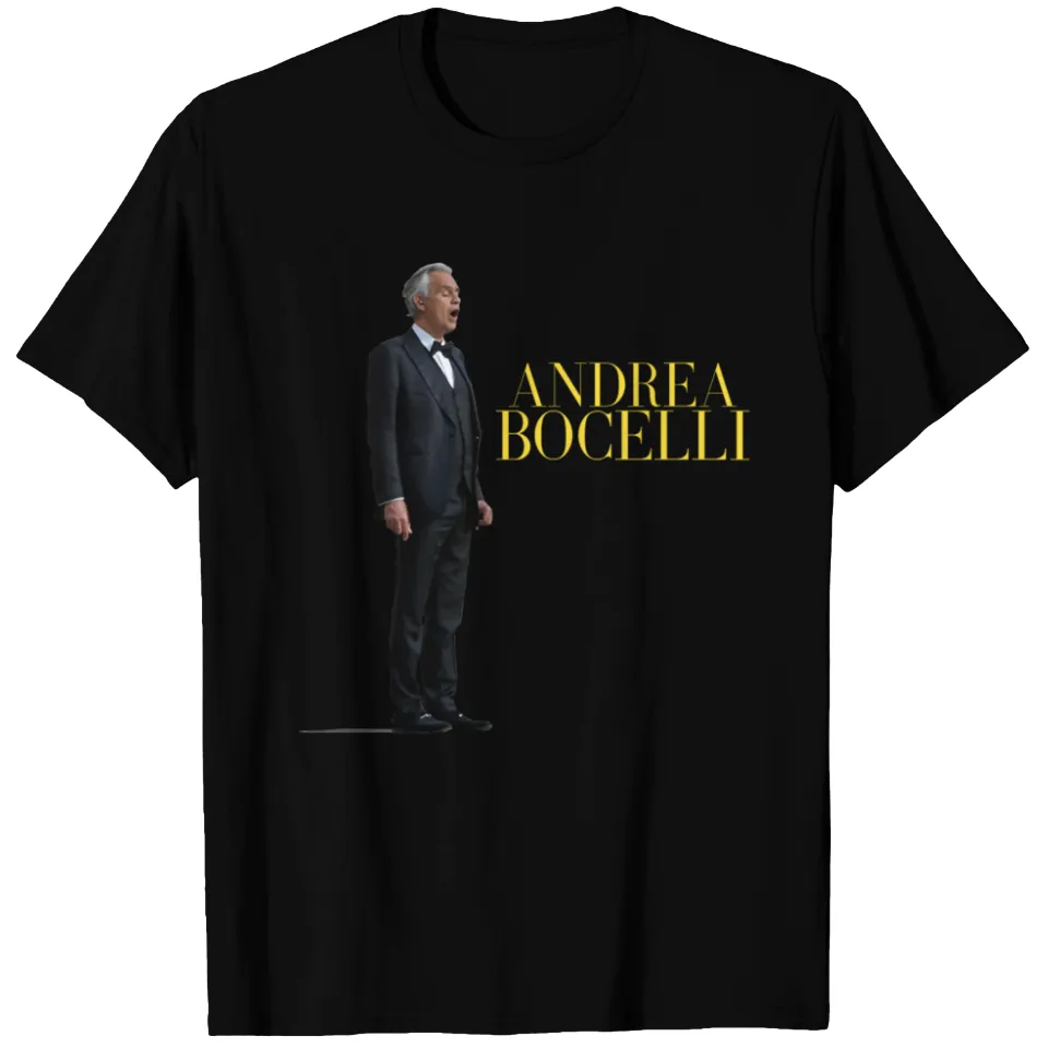 T-shirt pour hommes Andrea Bocelli Singing 3 - Noir
