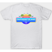Castaway Island Beach Fiji Tropical Palm Trees Sunset T-Shirt — Mens T Shirts
