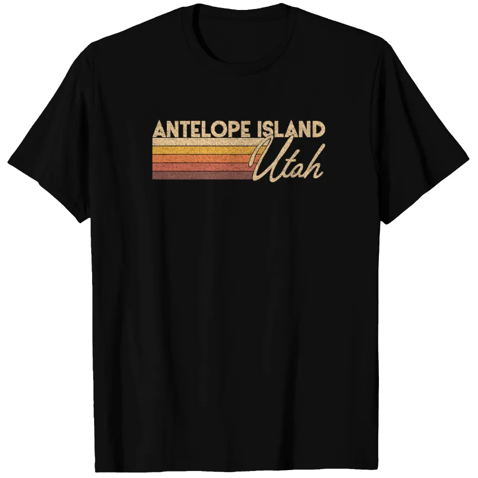T-shirt pour hommes Antelope Island Utah en noir — T-shirts pour hommes